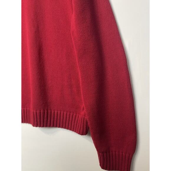 Chaps Ralph Lauren Sweater 1/4 Zip Oversized Red Knit Cotton Men's Size 2XL - Picture 7 of 12